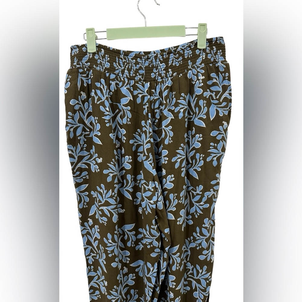 Aerie Homebody Brown & Blue Floral Tapered Jogger Pants Size M